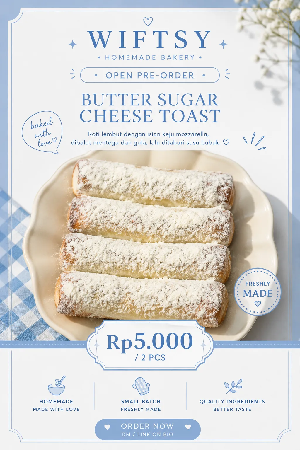 Butter Sugar Cheese Toast 