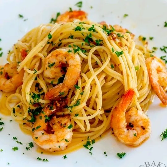 spaghetti Aglio olio udang