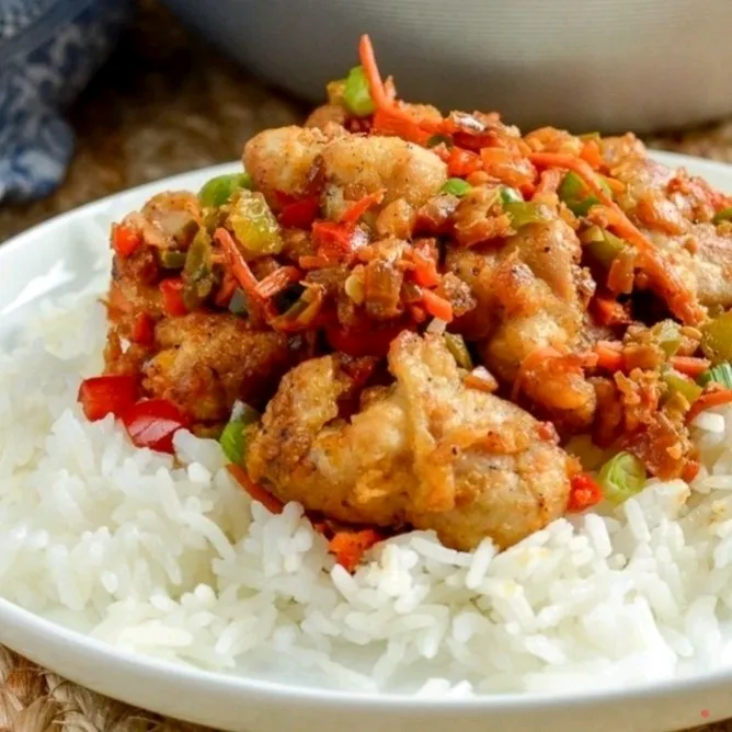 Nasi ayam cabe garam